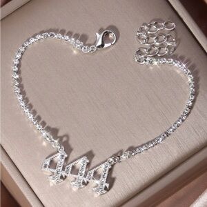 444 Angel Number Sparkly Gem Bracelet